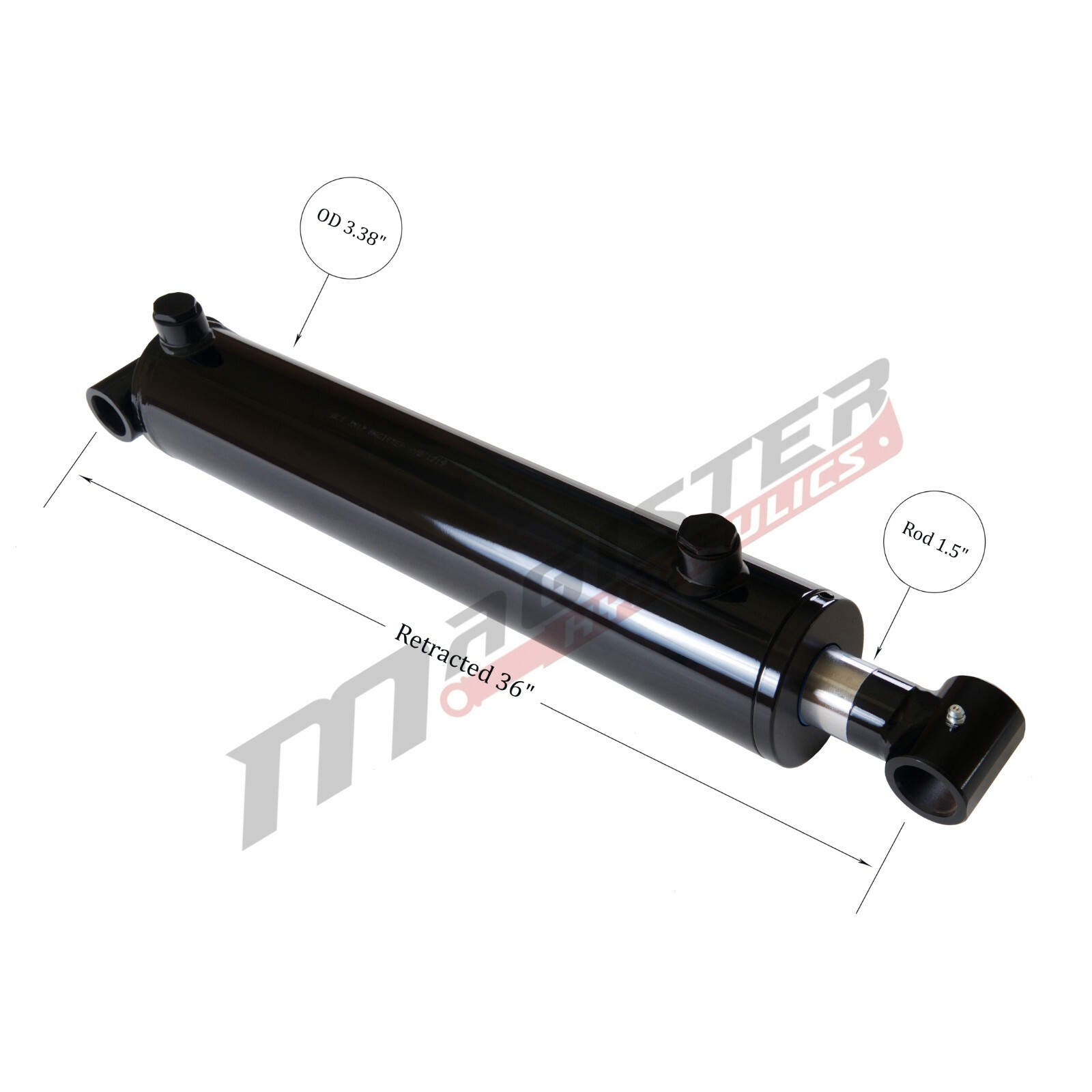 Hydraulic Cylinder Welded Double Acting 3″ Bore 28″ Stroke Cross Tube 3×28 NEW