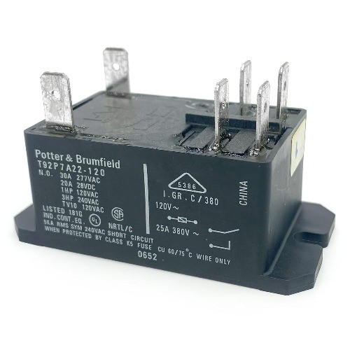 T92P7A22 120 Relay 6 Pin 30A 120VAC DPST NO Power Relay Pot Number of Items: 1
