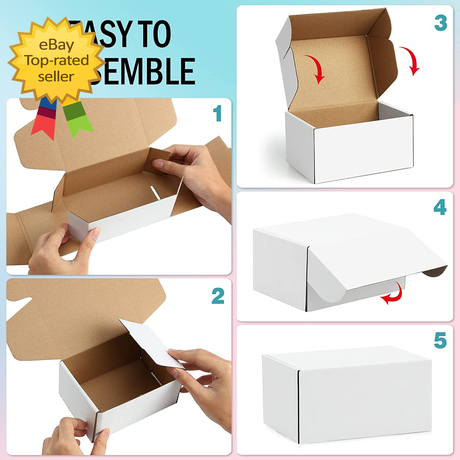 Shipping Boxes 7X5X2 Inches White Small Mailing Boxes 25 Pack Cardboard Corrugat