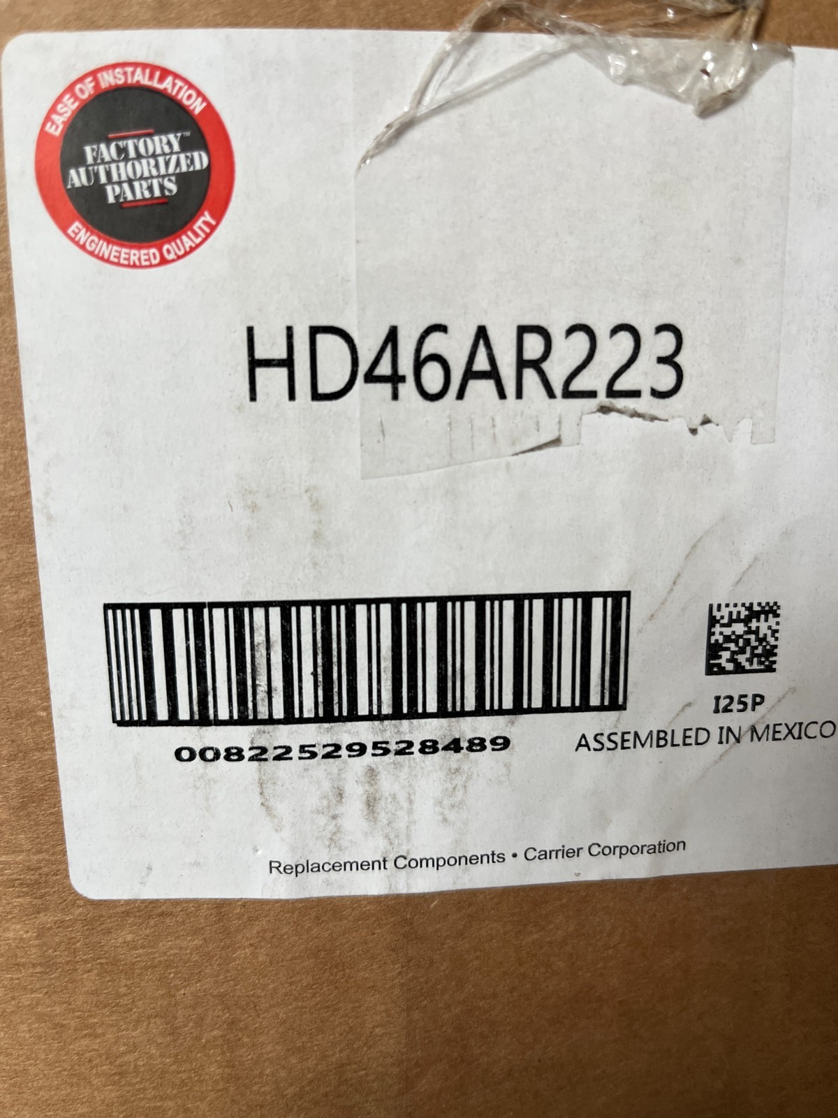 Carrier OEM HD46AR223, 3/4 HP Blower Motor, 120 / 240 Volts, 1050 RPM