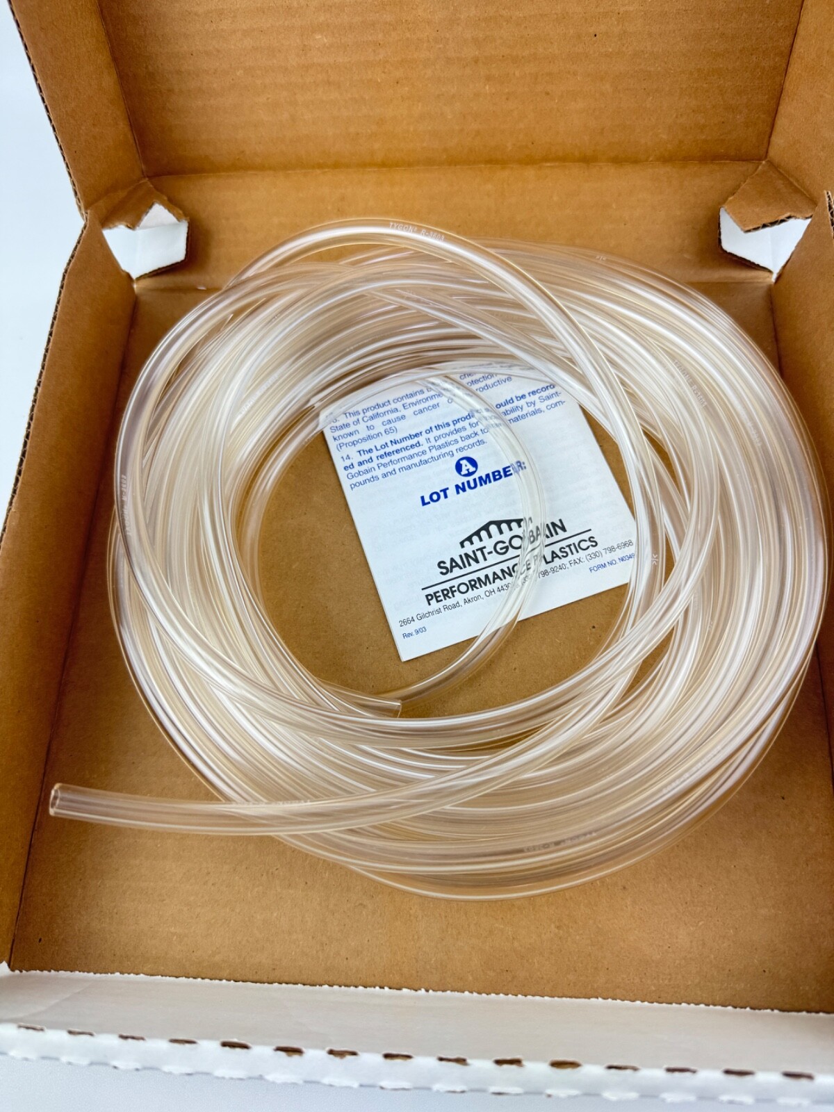 Tygon R-3603 AAC1S1503 Tubing 5mm Inner Diameter, 8mm Outer Diameter, 15m