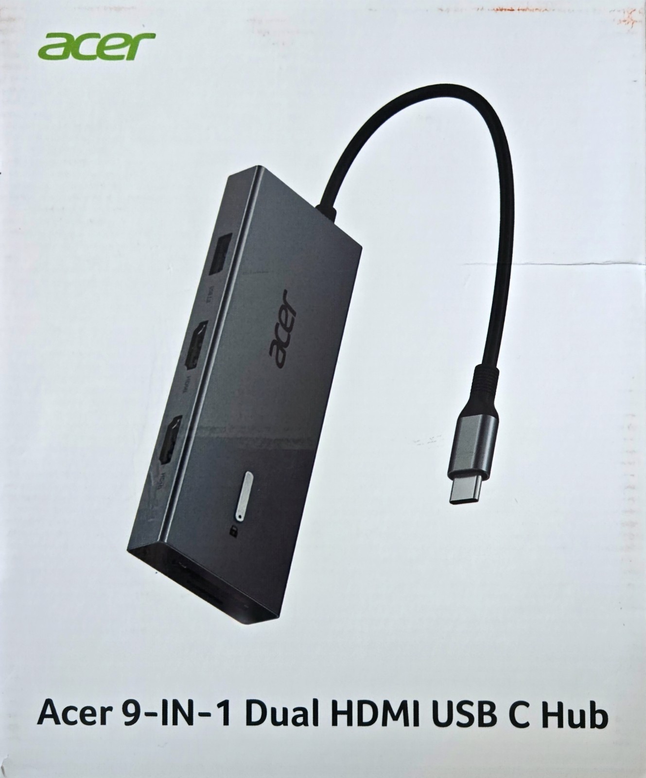 Acer 9-In-1 USB C Hub ~ 4K HDMI, Ethernet Adapter, 5Gbps USBA 3.0, SD Card