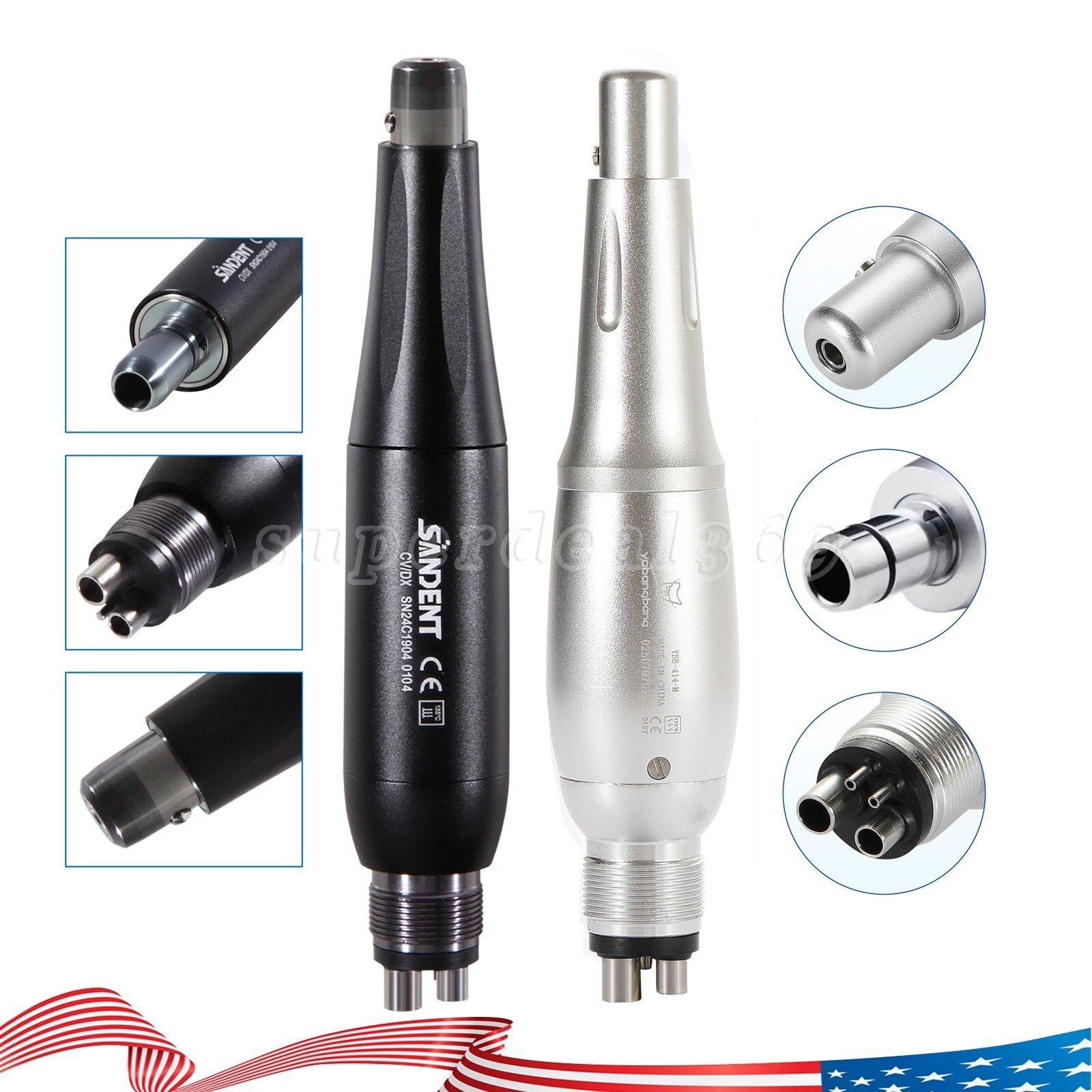 360°Swivel Dental Hygiene Prophy Handpiece Air Motor 2/4Hole 4:1 Nose Cone Color