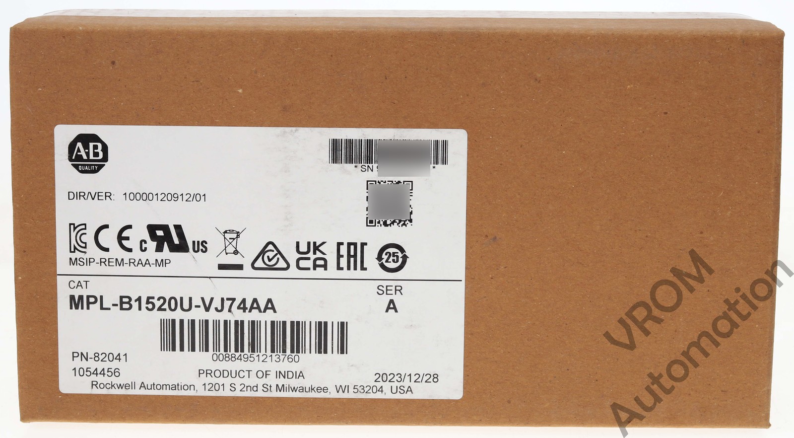 Surplus Sealed Allen Bradley MPL-B1520U-VJ74AA /A Low-Inertia Brushless Servo Mo
