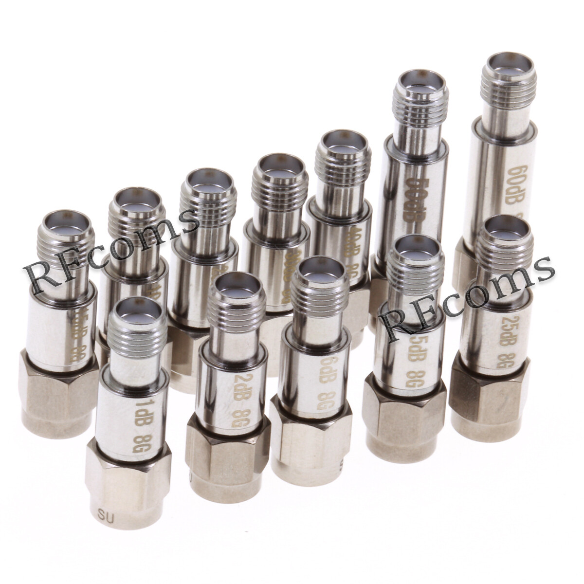 SMA Male to Female Coaxial RF Attenuator DC~8GHz 2W 1-60DB 10DB 20DB 40DB 60DB