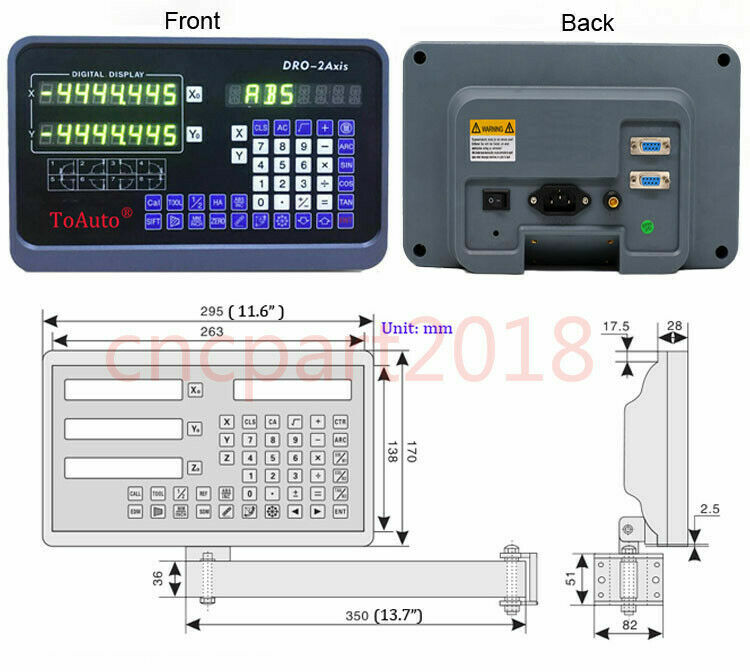1/5um Linear Scale Sensor 2/3/4 Axis Digital Readout DRO Display for Mill Lathe