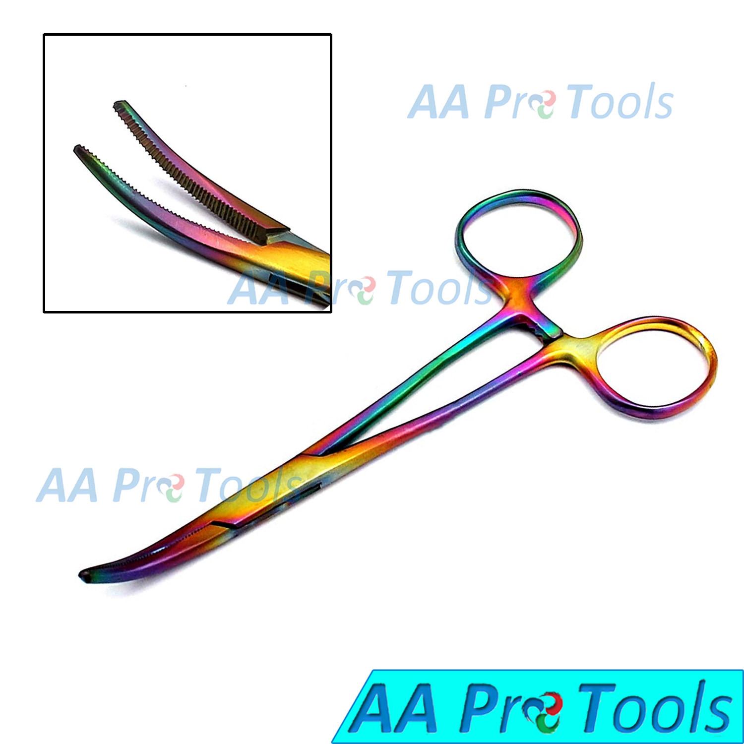 Multi Titanium Rainbow 10 Pcs Crile Hemostat Locking Forceps Curved and Straight