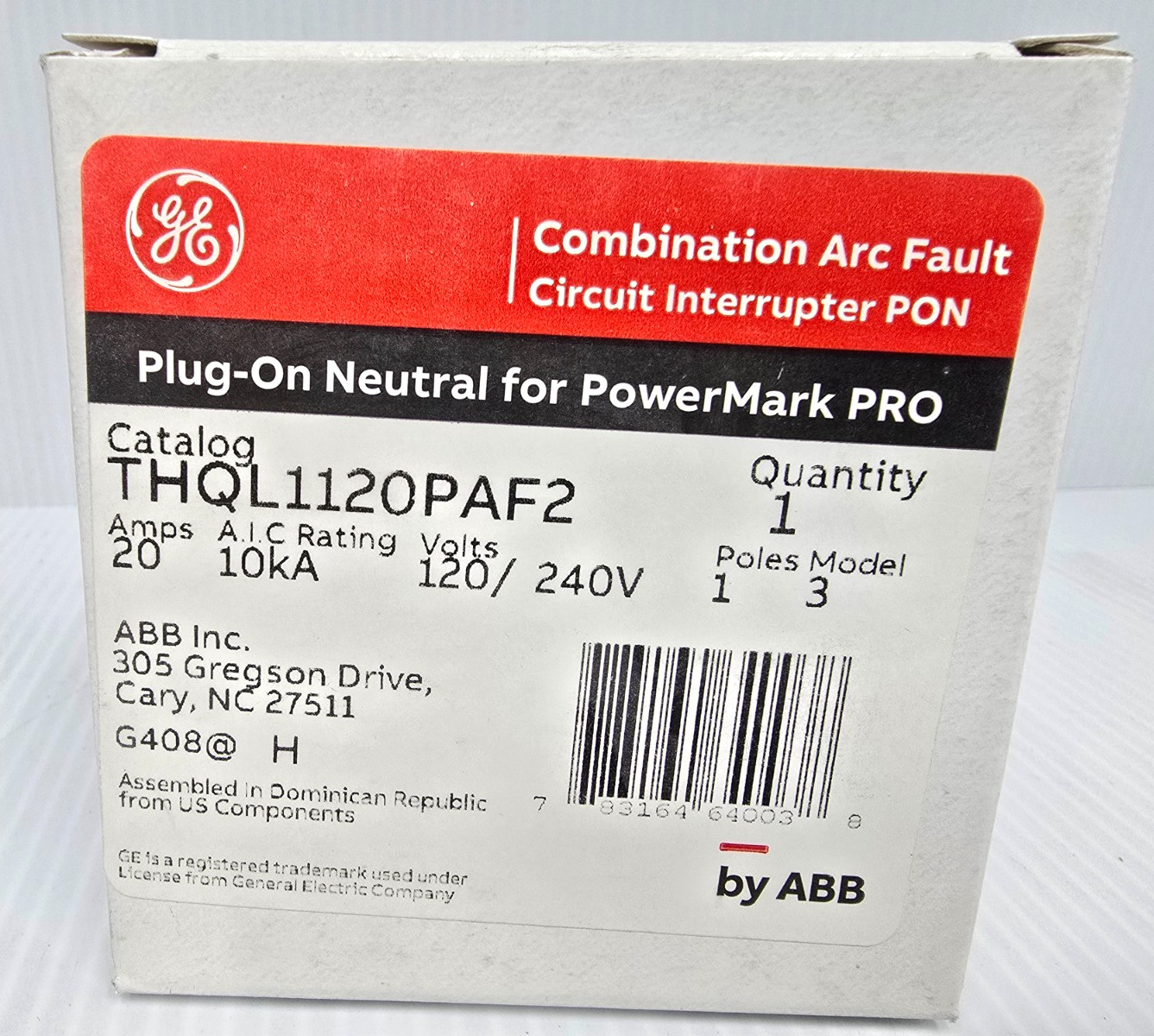 (10) GE ABB 20 Amp Combination Arc Fault Circuit Breakers 120/240V THQL1120PAF2