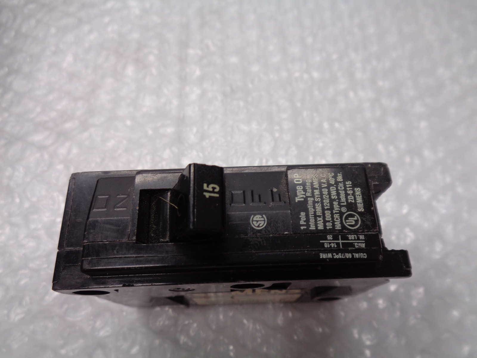 SIEMENS Q115 BREAKER 1POLE 15AMP NSNP