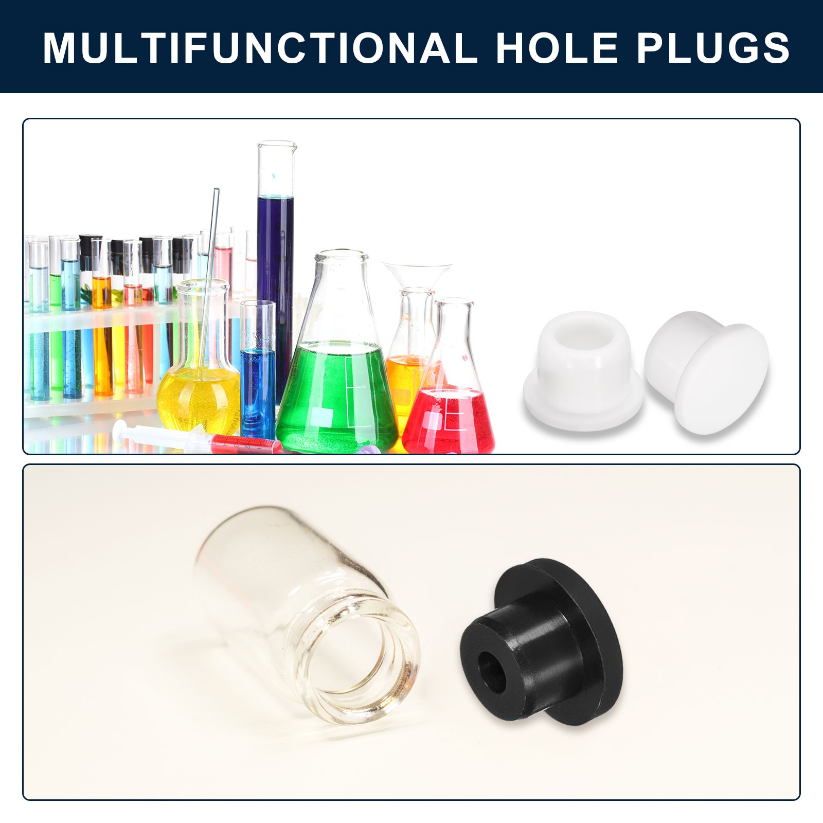 6 Pcs Black Plug Holes H20 Rubber Button Plug for 20mm / 0.79″ Hole