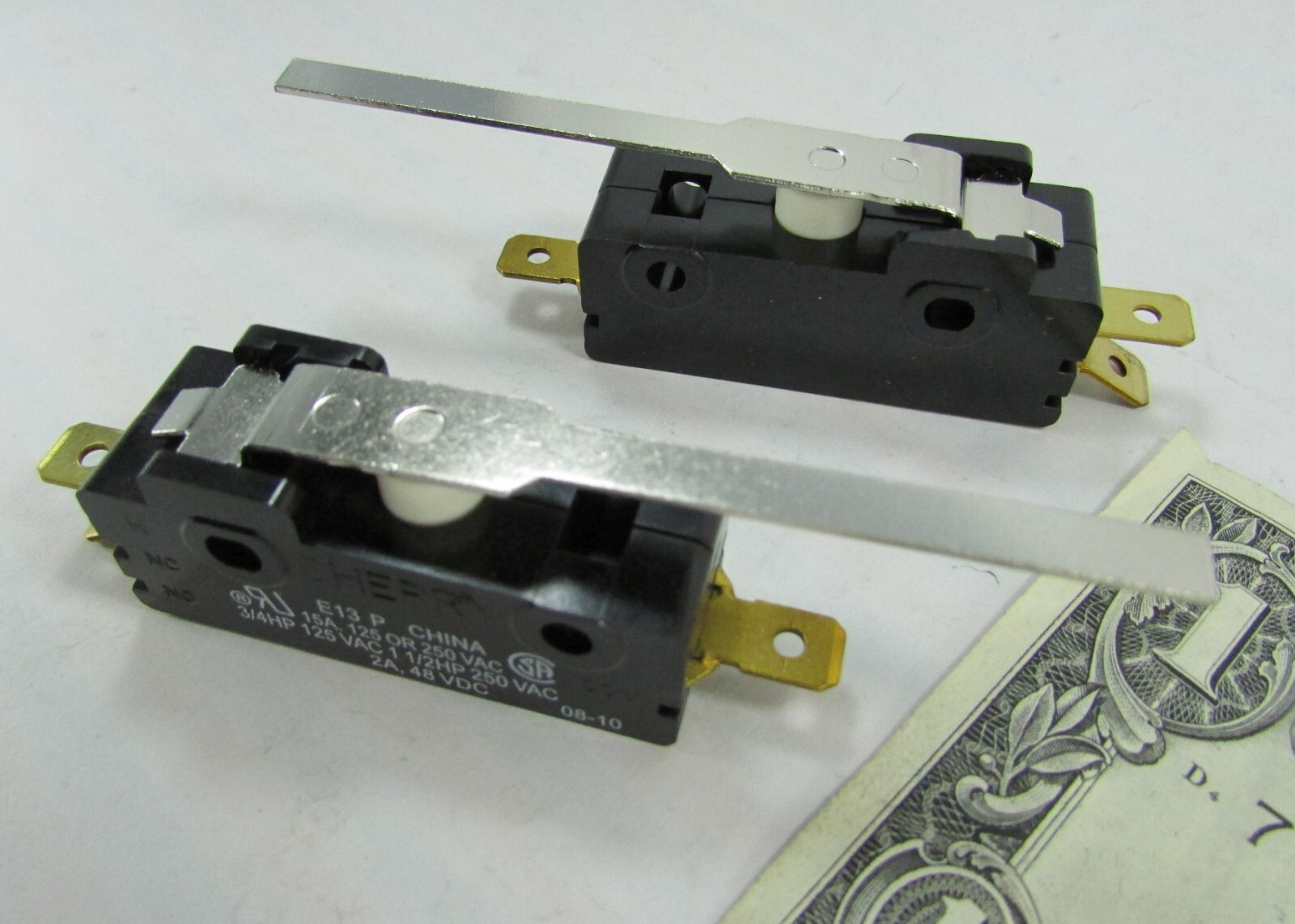 Lot 2 Cherry E13 15A NO/NC Lever Micro Switch 3/4 to 1.5 HP 125/250 V AC 48V DC