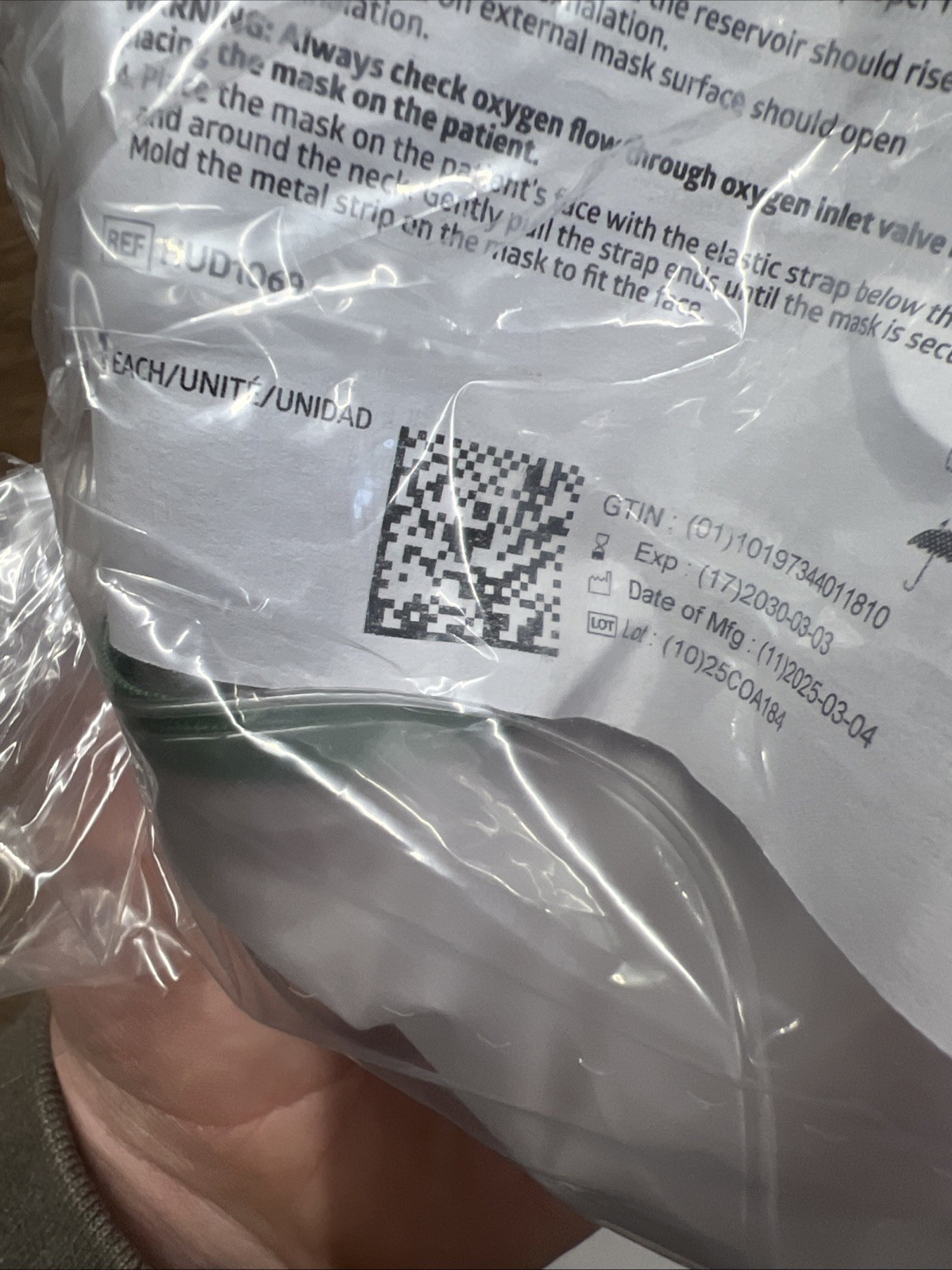 Teleflex Hudson RCI 1069 Latex Free Non-Rebreathing Adult Masks Lot 5