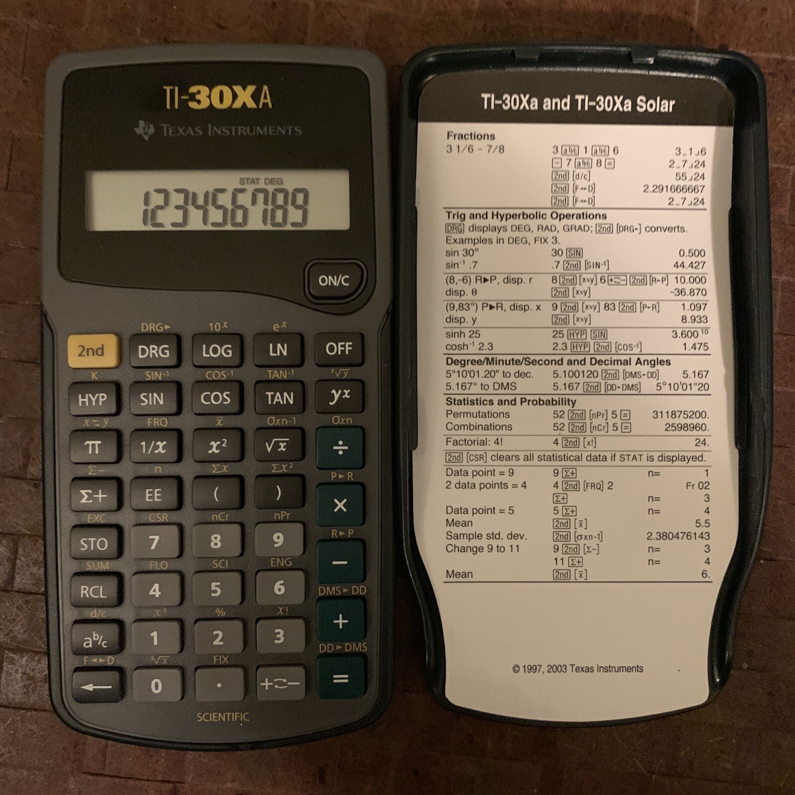 Texas Instruments 30XA Scientific Calculator