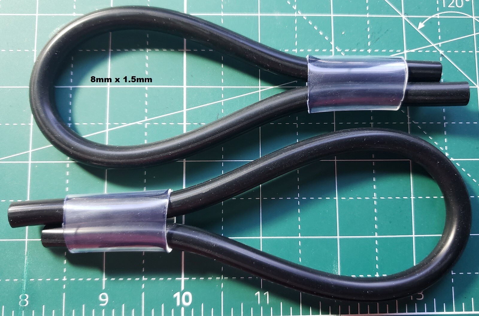 2 Conductive Rubber Loops Big Adjustable Tubing – For Tens Estim Erostek 8mm OD