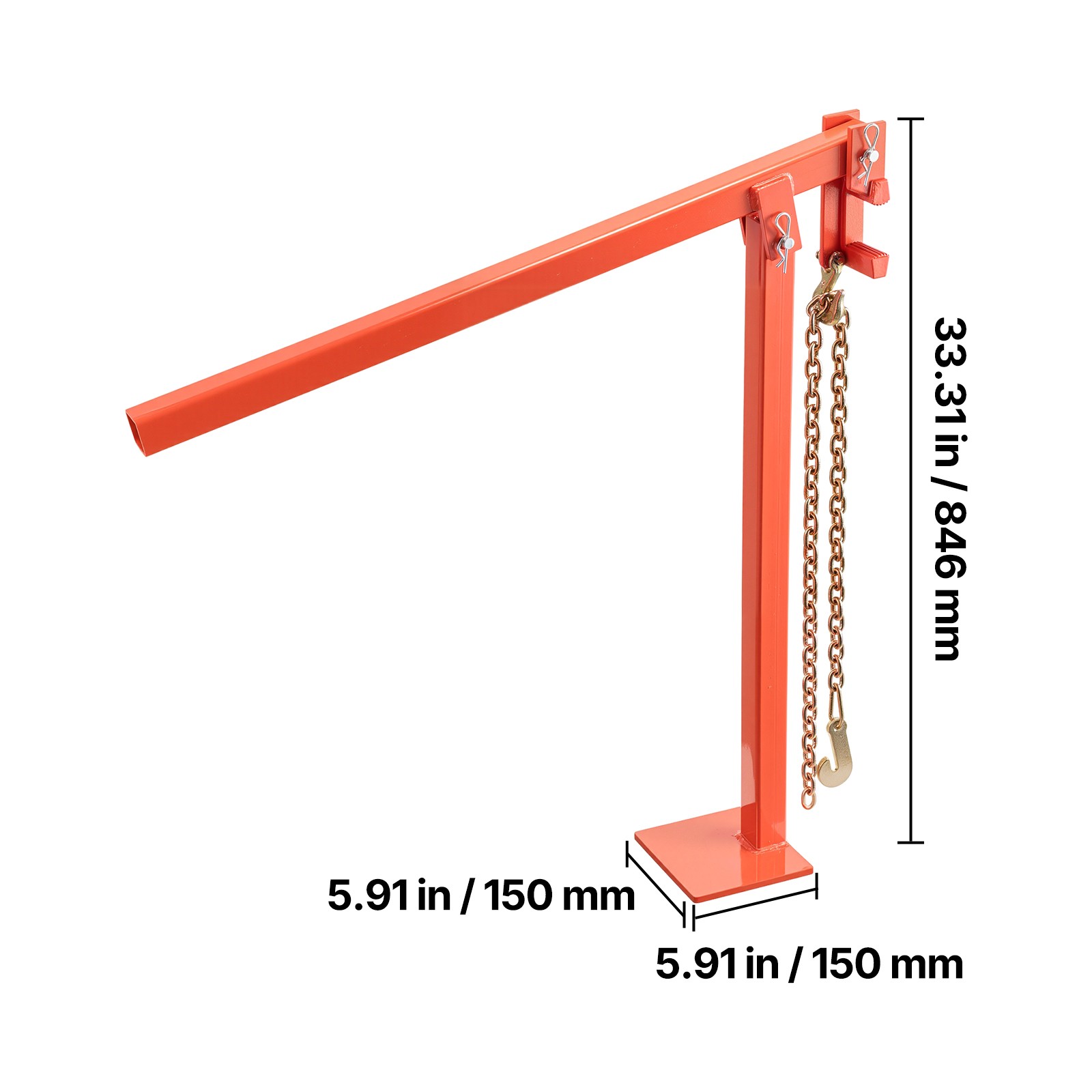 Uimoso 32″ T Post Puller Heavy Duty Fence Post Puller 43″ Lifting Chain Remover