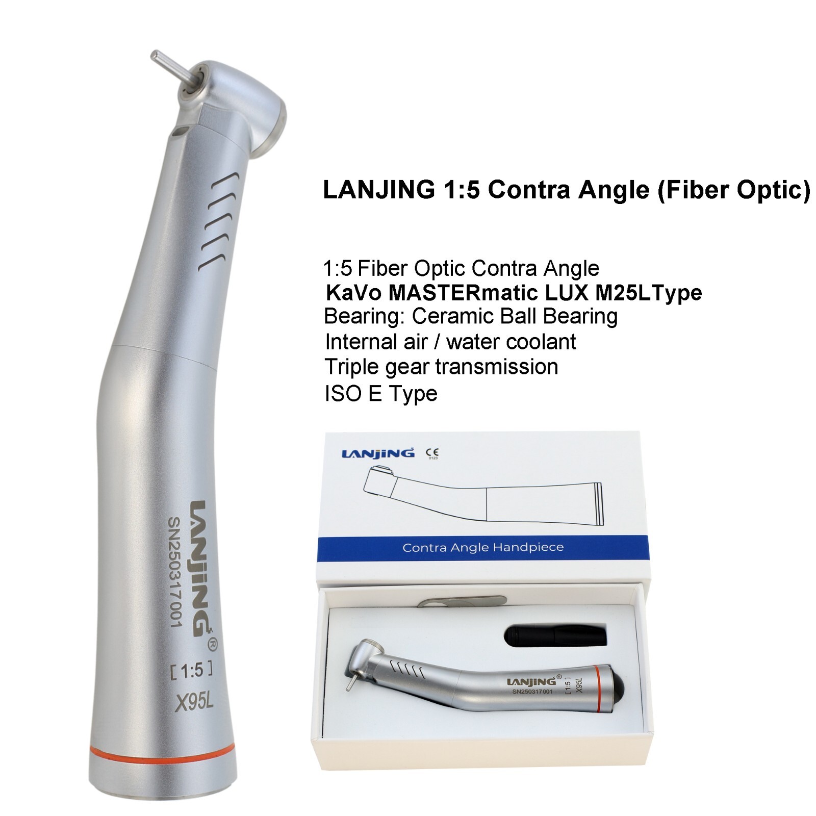 Dental Electric Handpiece 1:5 1:1 1:4.2 Contra Angle Surgical LED NSK KAVO M25L