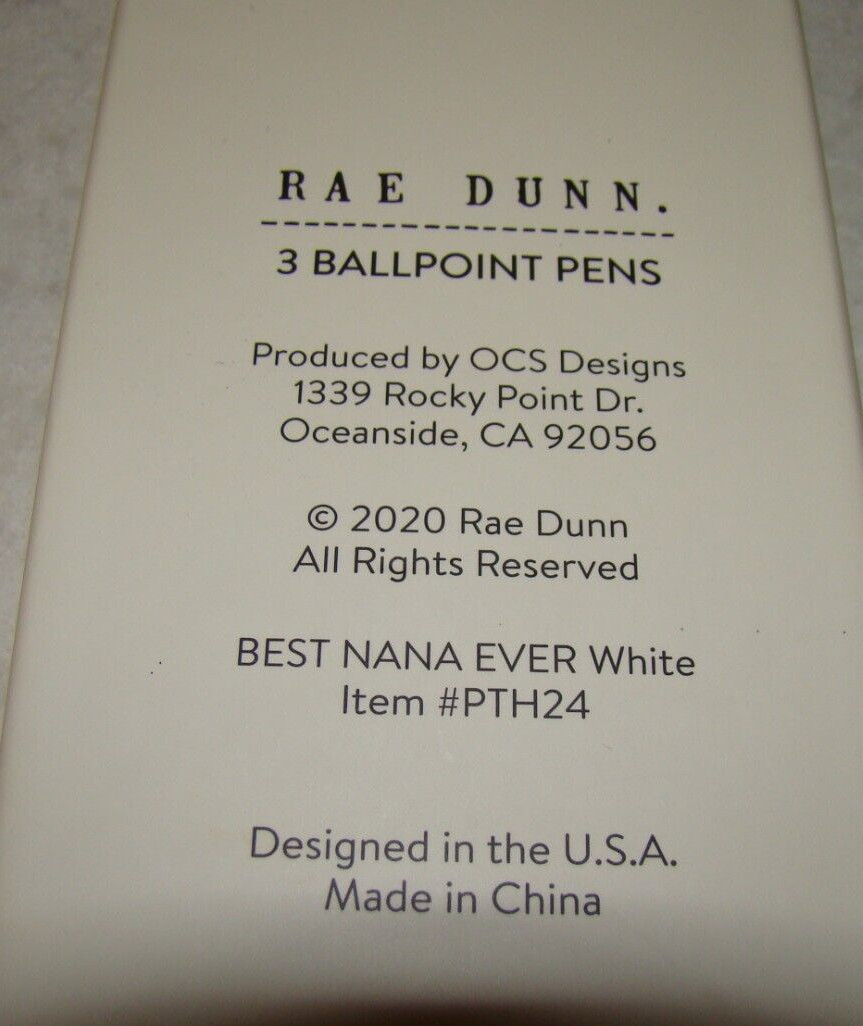 New Rae Dunn 3 Piece Best Nana Ever Love you Nana Pink Ballpoint Pen Set