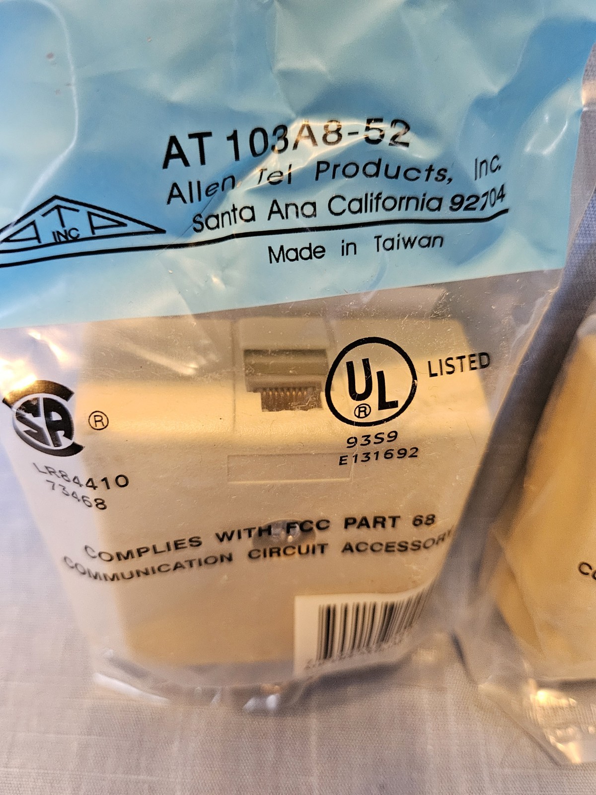 Set Of 2 New Sealed AT103A8-52 8 Cond. Modular Jacks Surface Mount Phone Line