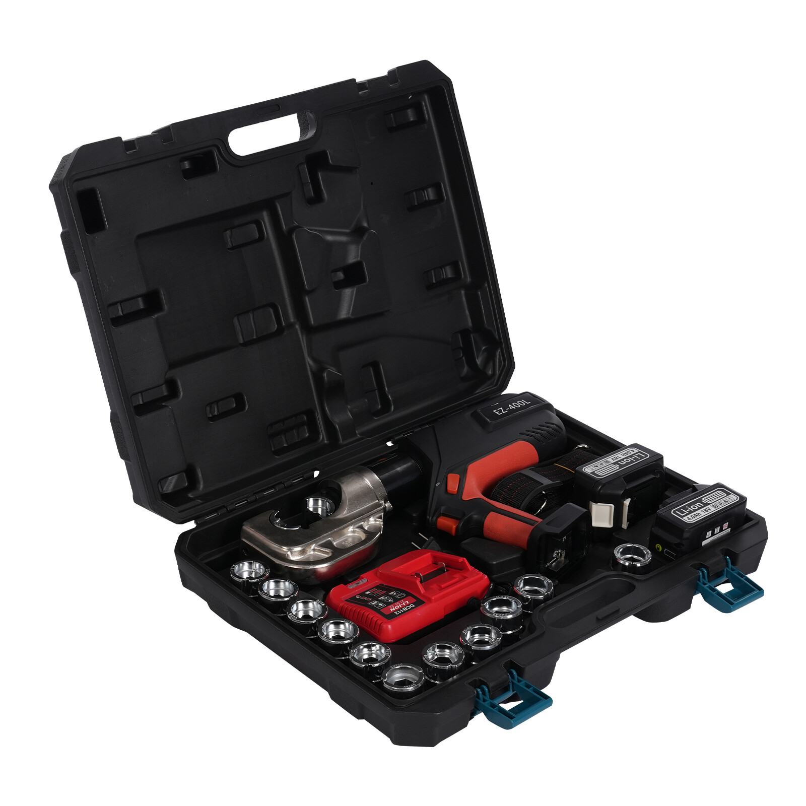 Rechargeable Electric Hydraulic Plier Crimping Tool 16-400mm² Crimper 18V 12Dies