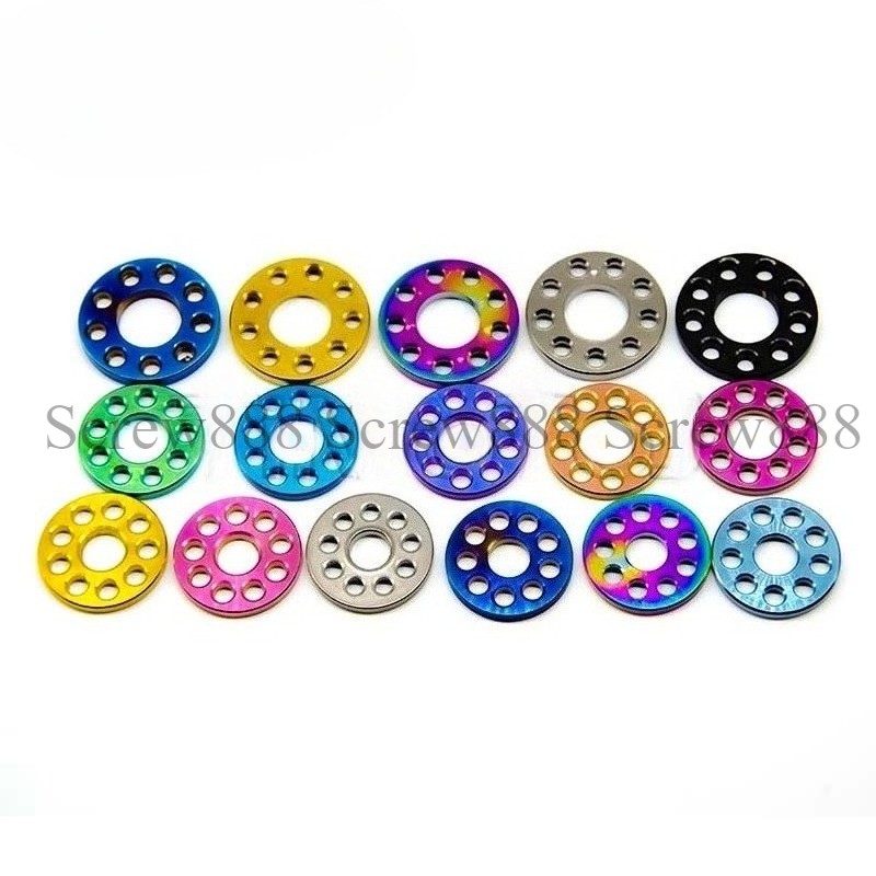 6pcs Titanium Washer M6 M8 M10 Drilled Hole Decoration Spacer Gaskets for Motor
