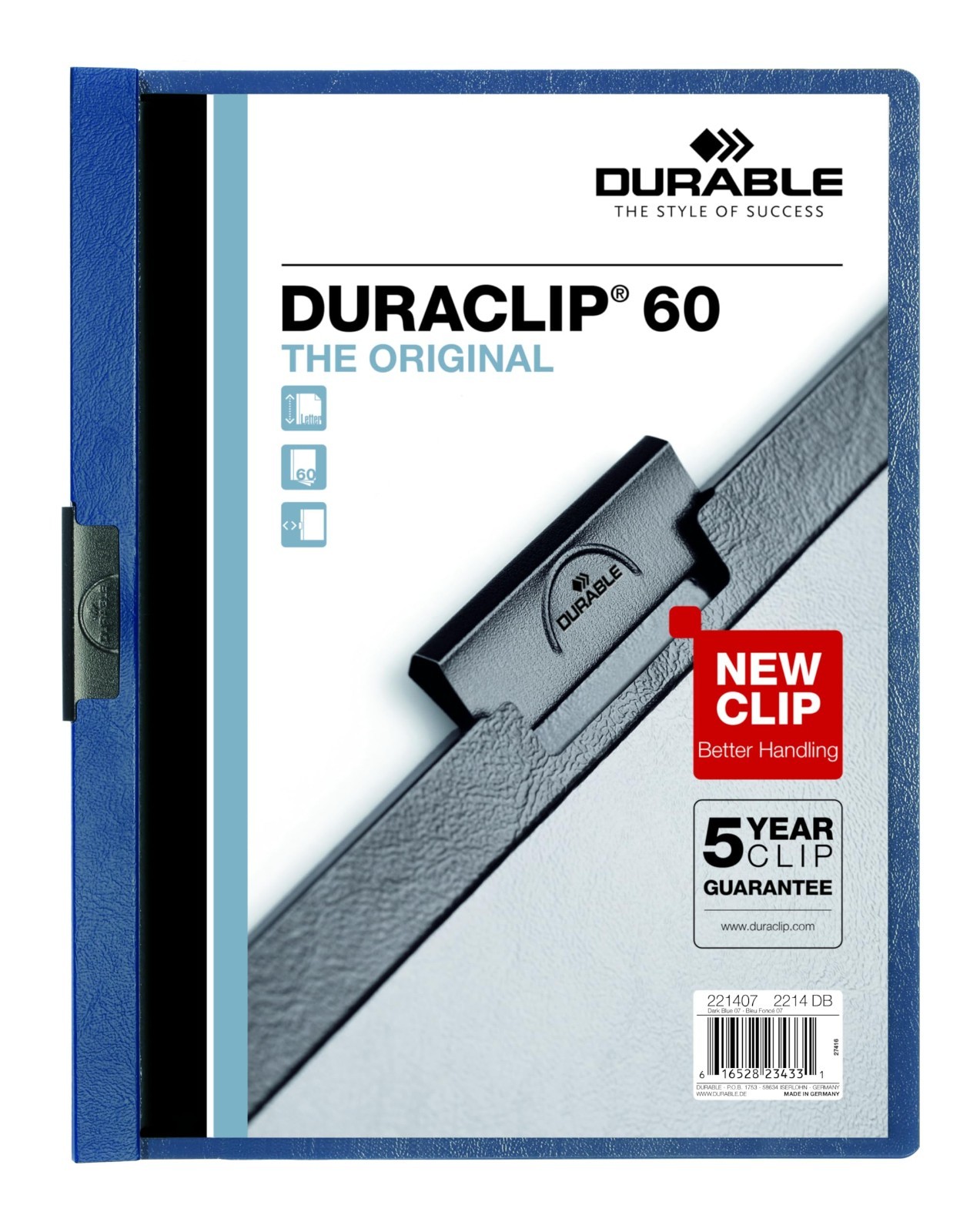 Durable Report Covers – Letter Size 8.5″ x 11″ – Holds 60 Pages – Clear & Blue –