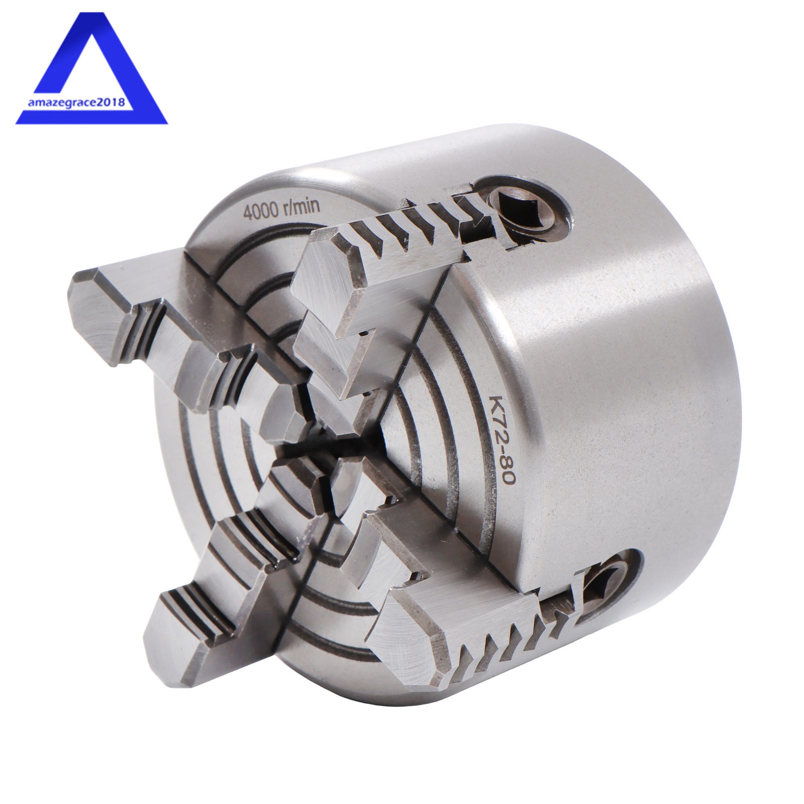 HT300 Material K72-80 3″ 4-Jaw Independent Lathe Chuck with T-key Fixing Screws
