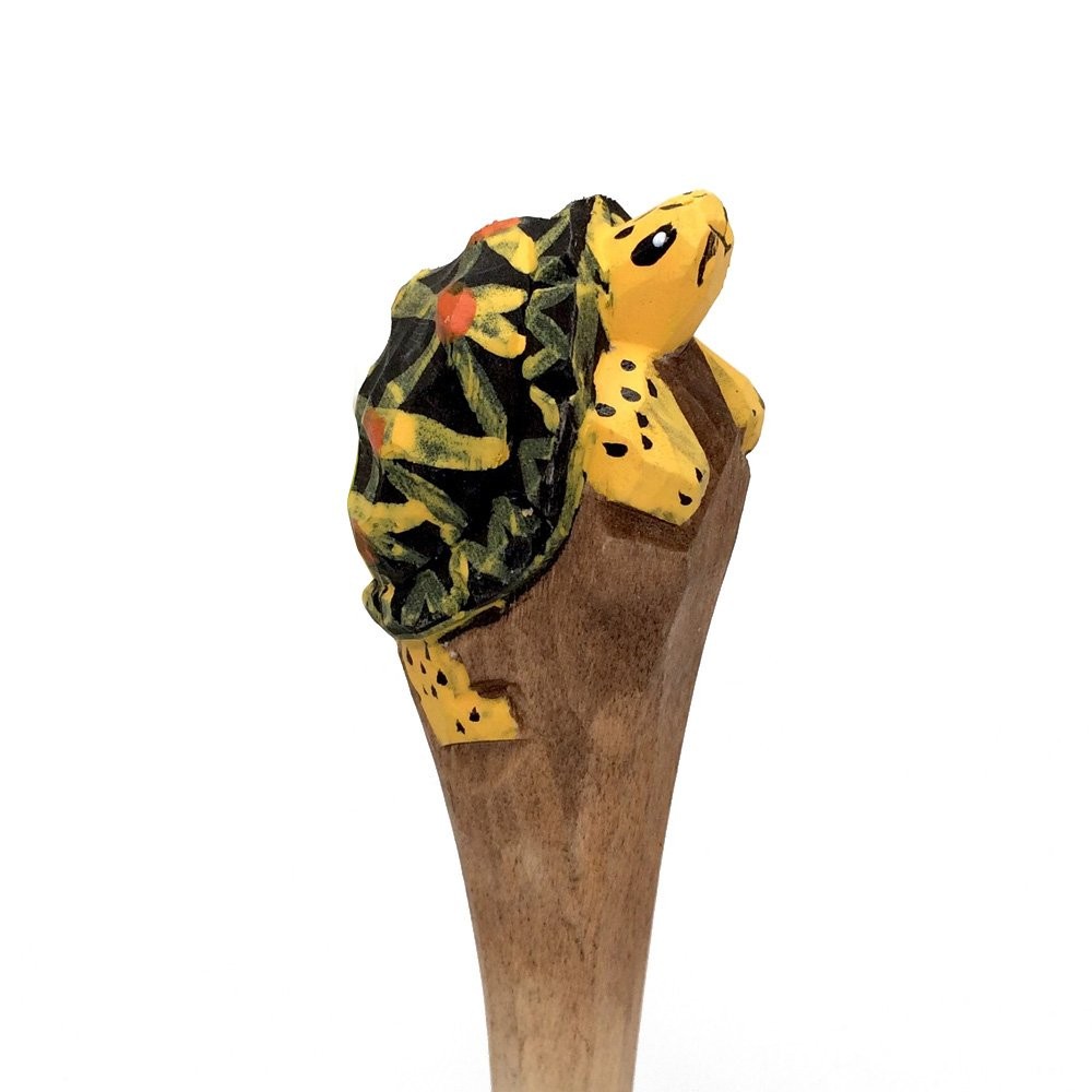 7″ Wooden Animal Handy Carving Turtle Ballpoint Pen 1PC