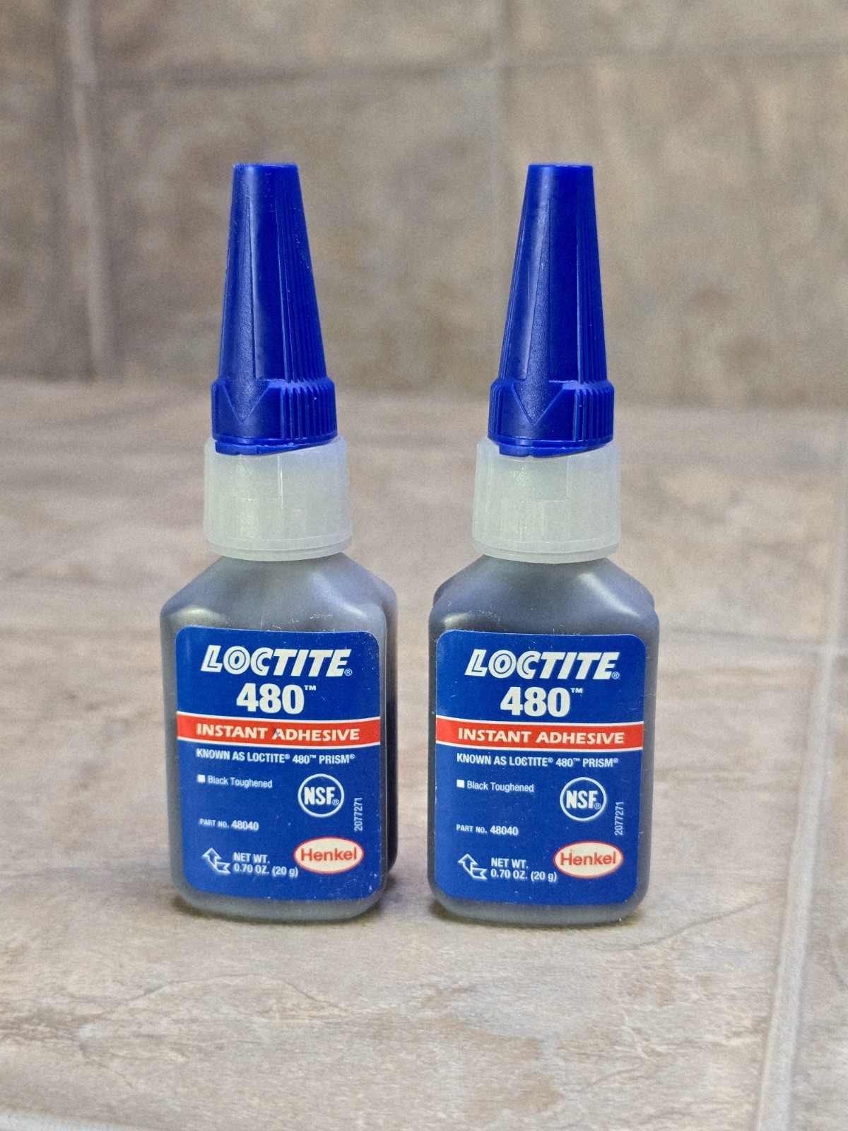 LOT OF 2 LOCTITE 480 BLACK ADHESIVE 20g EXP 2026/03