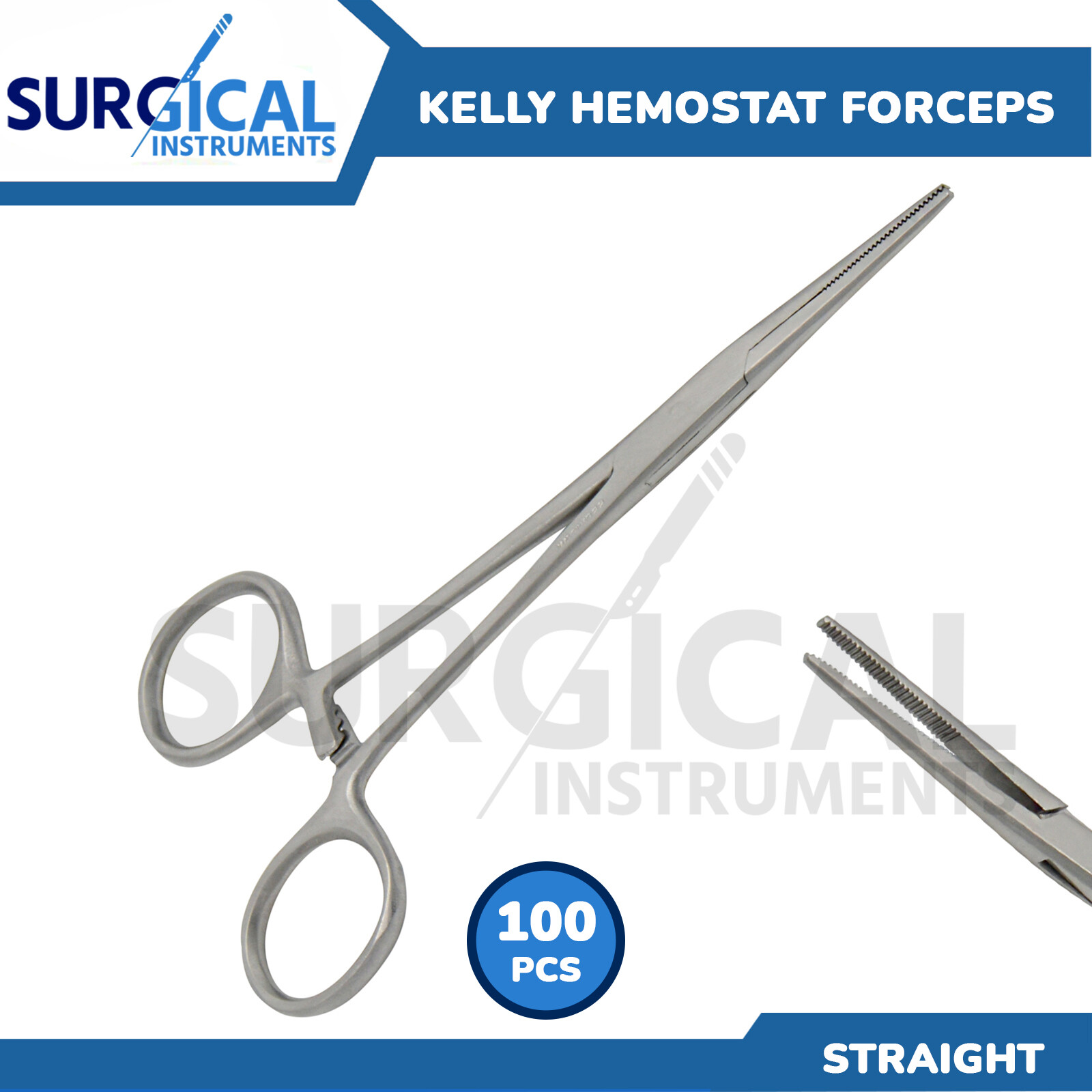 100 Kelly Hemostat Forceps Surgical & Veterinary Economy 6.25″ Straight German G
