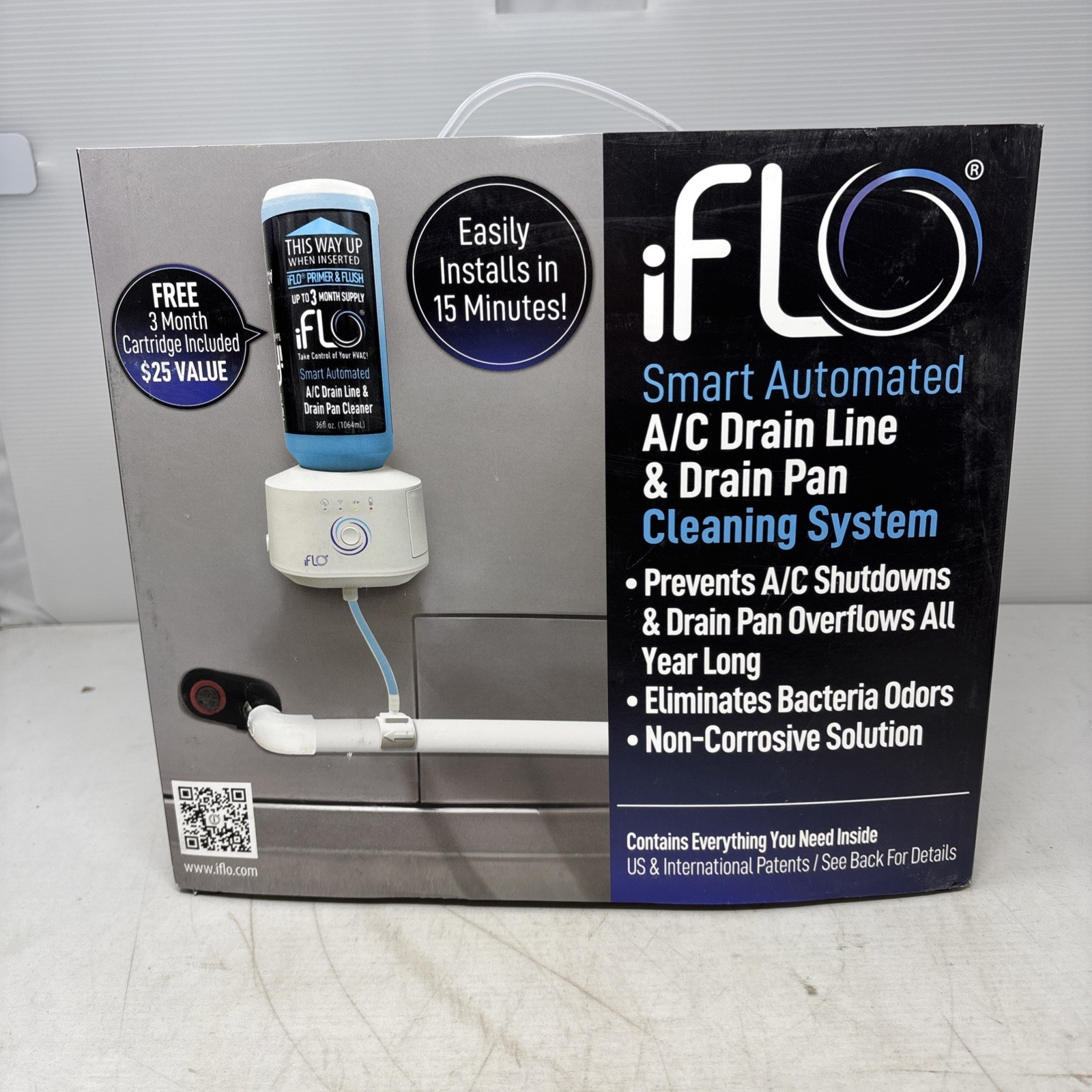iFLO Smart Automated A/C Drain Line Cleaner HVAC 3 Month Refill Kit System New