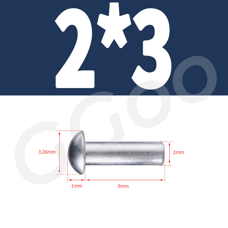 Solid Aluminium Round Head Rivets DIN 660 – 2mm 2.5mm 3mm 4mm 5mm 6mm 8mm