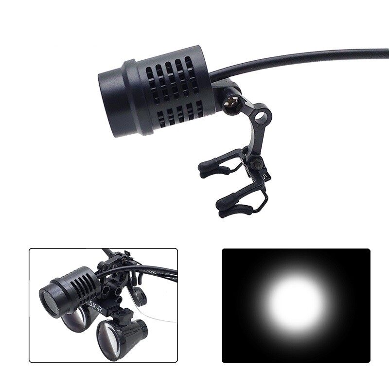 50000 LUX LED Headlight Spotlight for Dental Loupes w/ Clips Rechargeable Power
