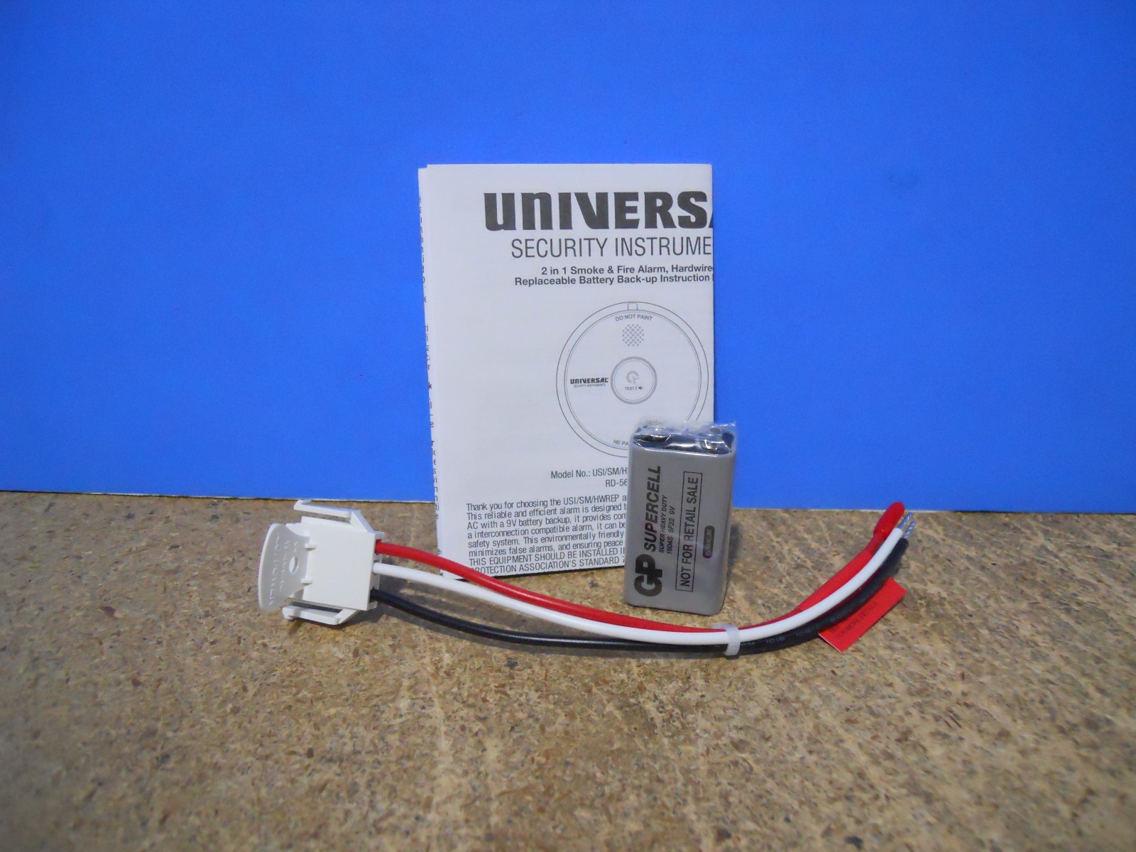 Universal Security 2 In 1 Smoke & Fire Alarm Sensing + Hardwired Battery Backup