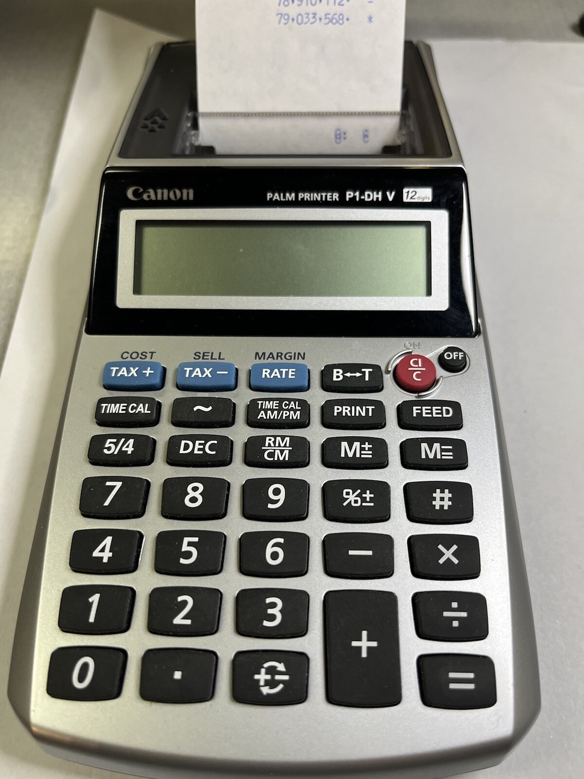 Canon Palm Printer P1-DH V 12 Digit Printing Calculator and Tape-No Adapter