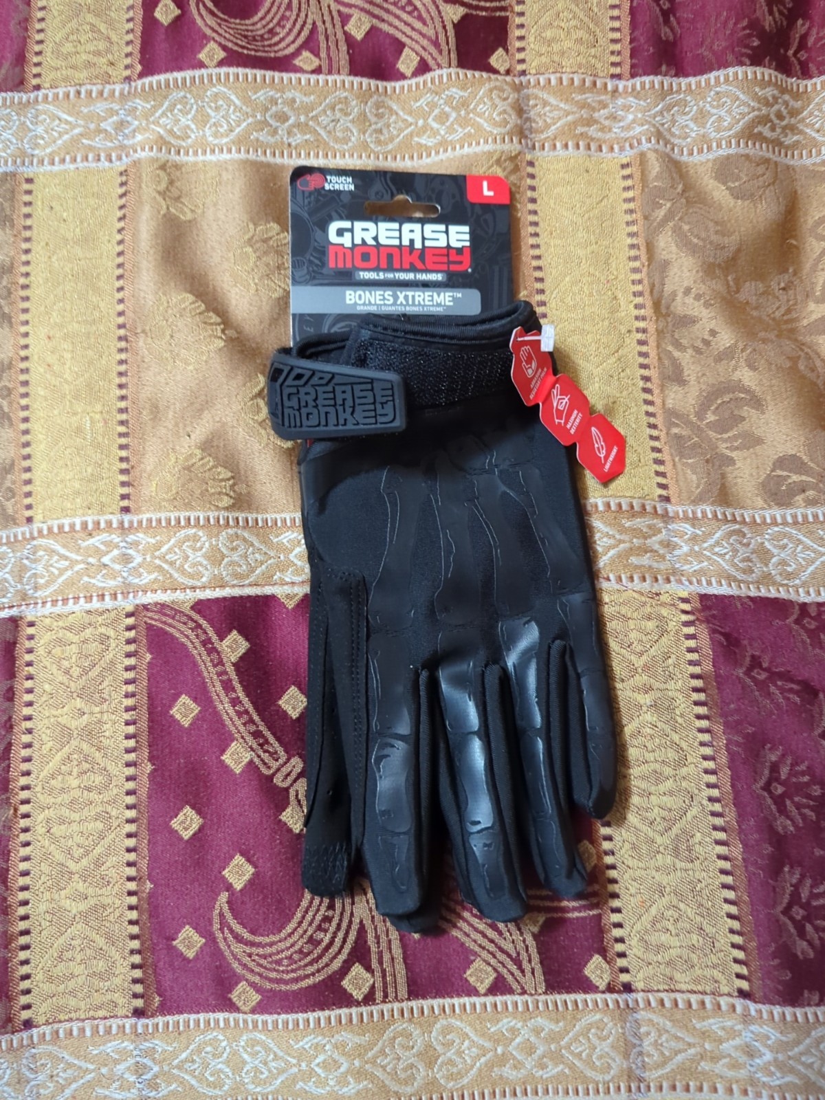 Grease Monkey Crew Chief Pro Gloves Touchscreen Tech, Black Size L