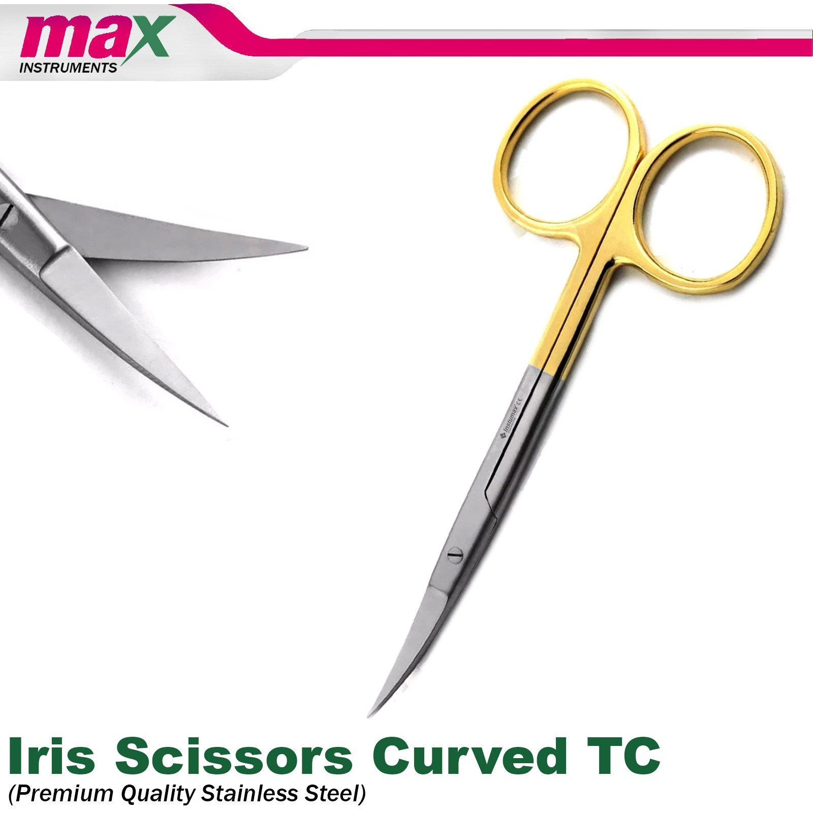 NEW GERMAN TC Iris Scissors 4.5″ Curved Surgical Dental Surgery Instruments 5Pcs