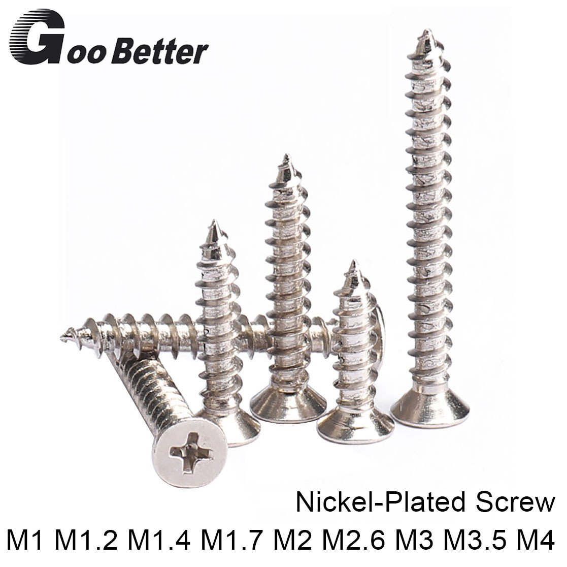 M1 – M4 Mini Countersunk Self Tapping Screws Nickel-Plated Small Flat Head Screw