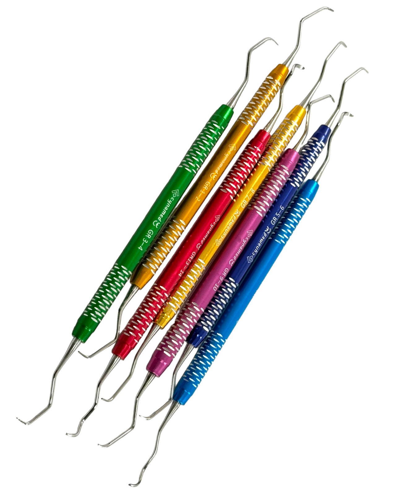 7PC HIGH GRADE GRACEY CURETTE SCALER MULTICOLOR PERIODONTAL DENTAL INSTRUMENTS