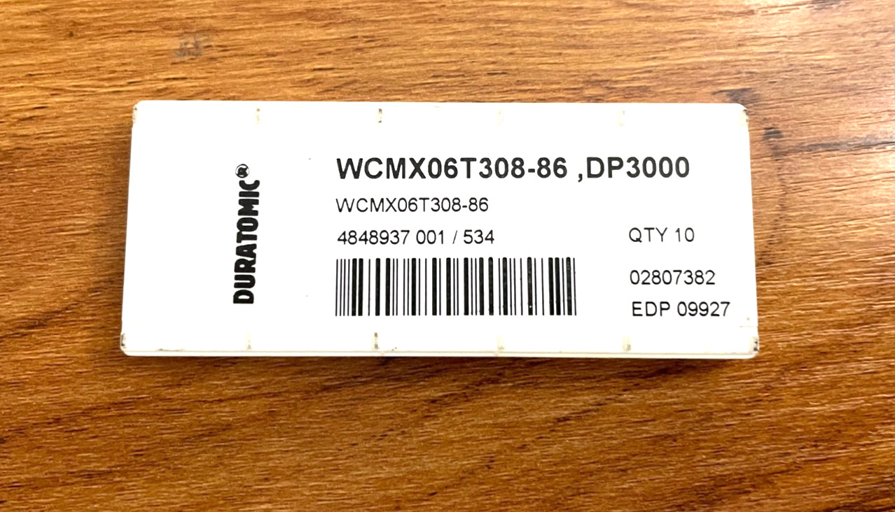 WCMX06T308-86 DP3000 SECO MILLING INSERTS NEW PACK OF 10