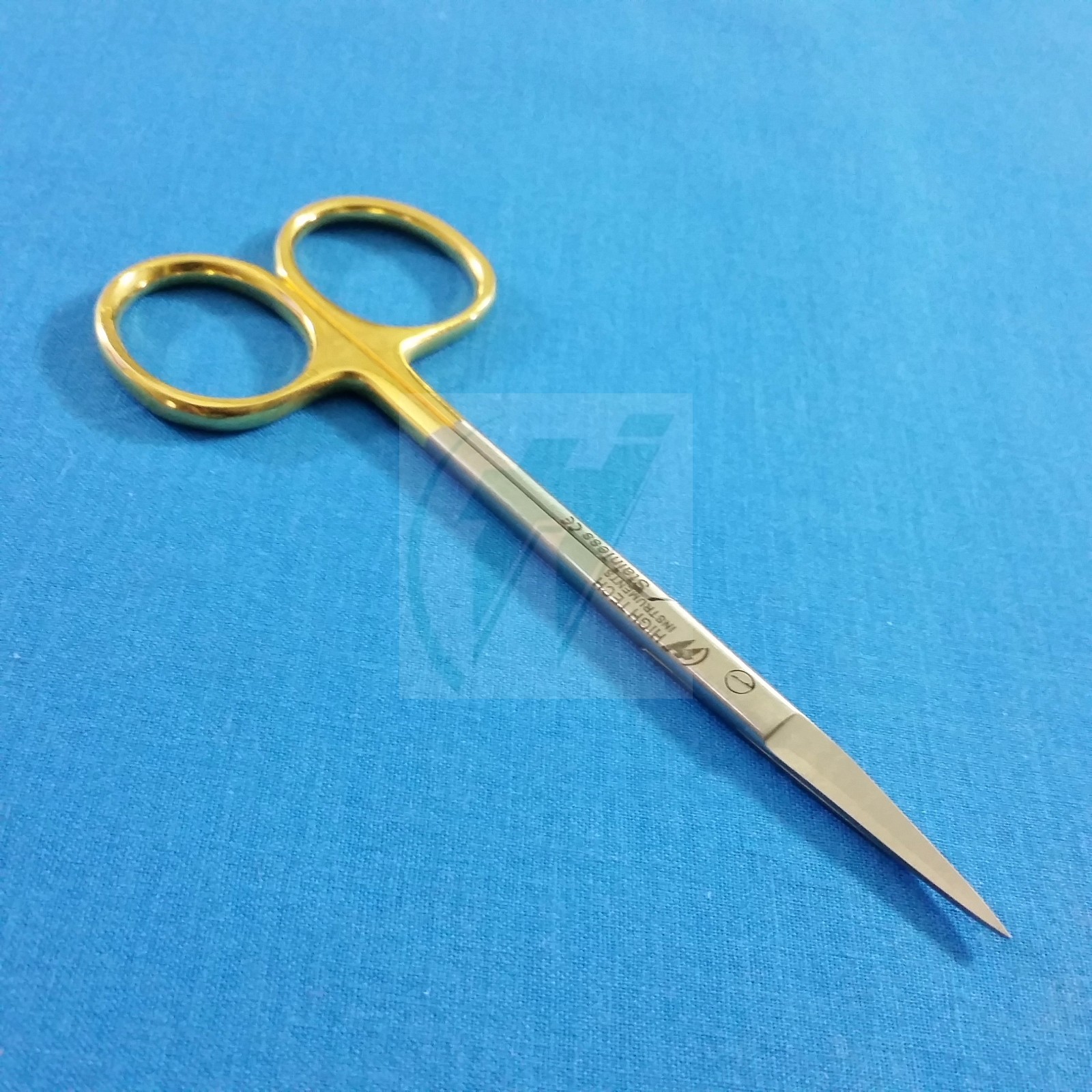 GOLD HANDLE MOSQUITO HEMOSTAT CURVED 5″ + IRIS DISSECTING SCISSORS 4.5″ STRAIGHT
