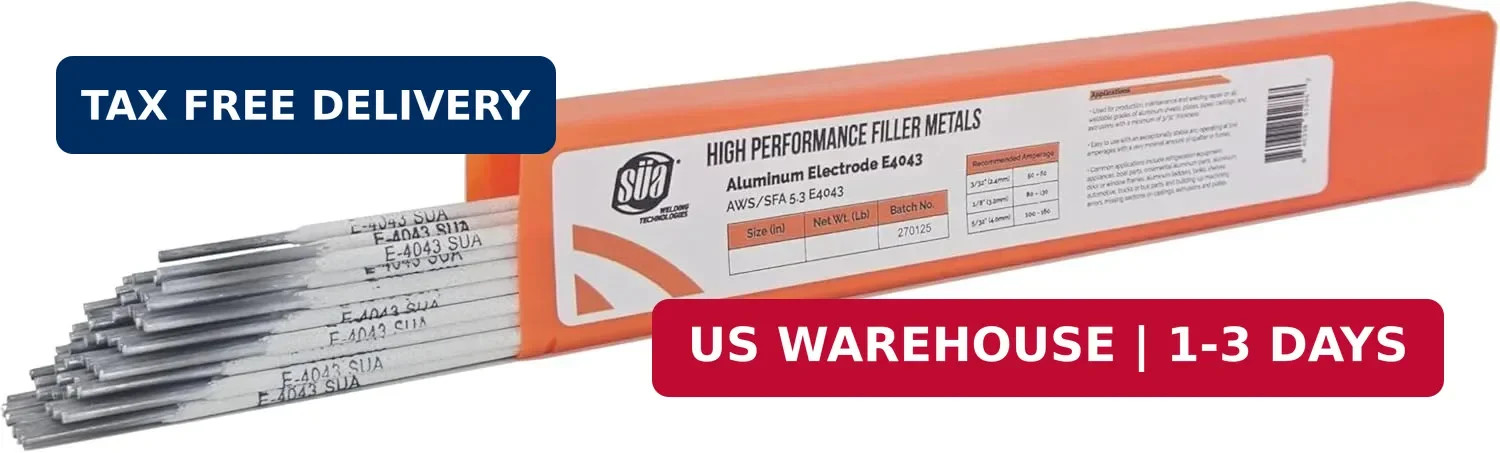SÜA – Aluminum E4043 Stick Electrode Rod 1/8» x 14» – (1 Lb)
