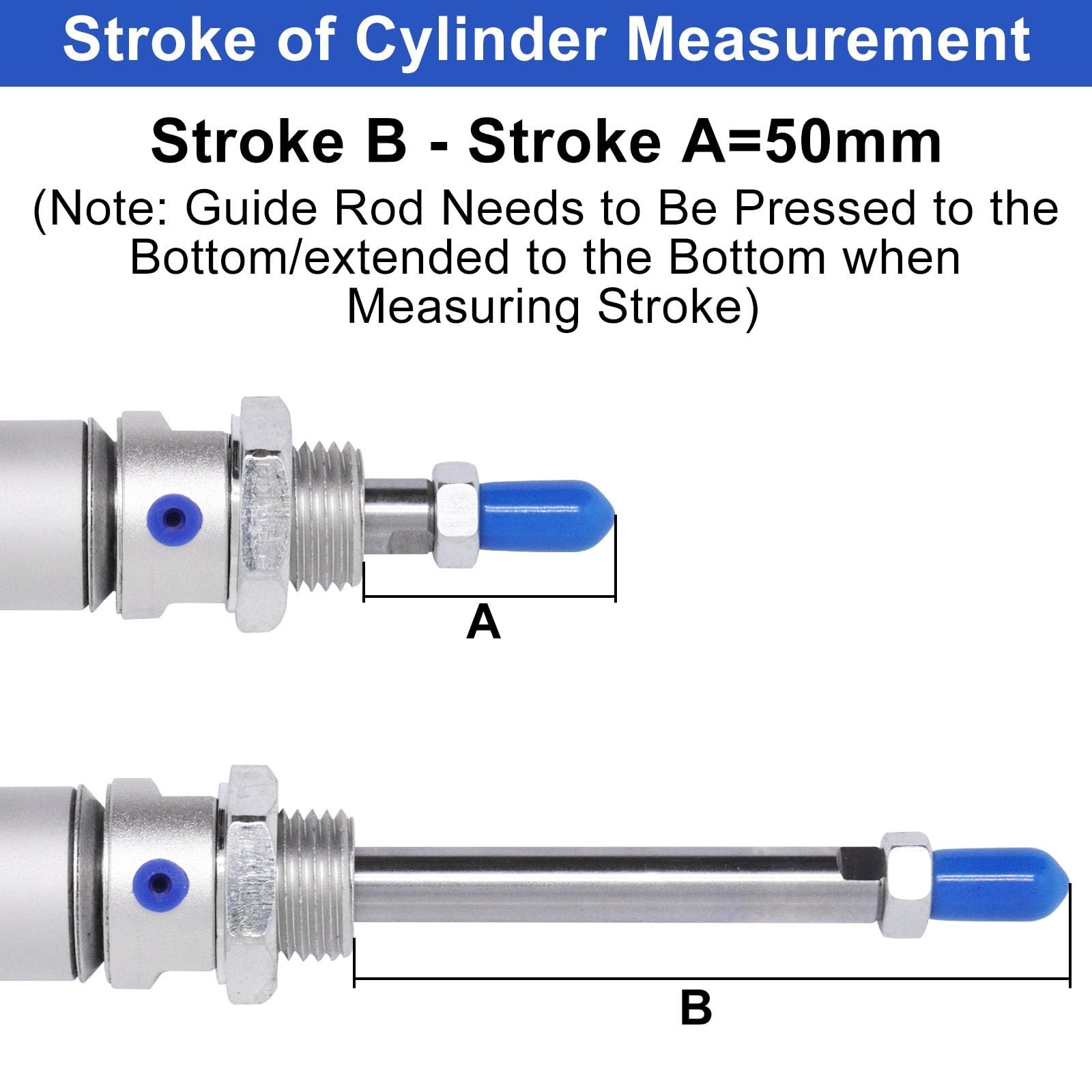 Pneumatic Cylinder 16mm Bore 50mm Stroke Air Cylinder Single Rod Double Actio…