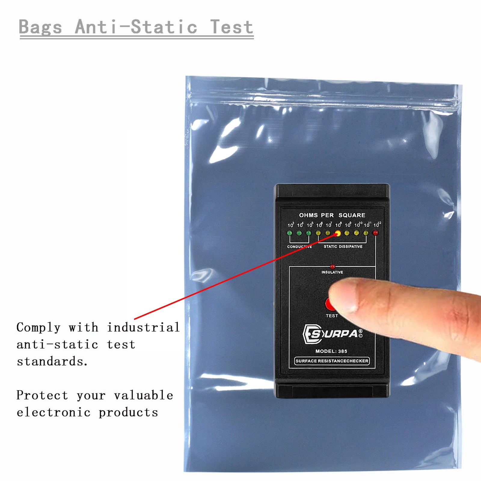 50 PCS 8.27 * 9.45 Inch Resealable ESD Bag 8.27» x 9.45», Silver/Yellow