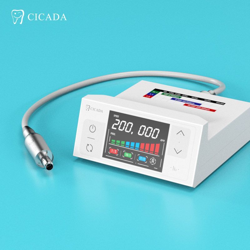 E-type CICADA LCD Dental Electric Motor + 1:1 Handpiece LOW SPEED Contra Angle