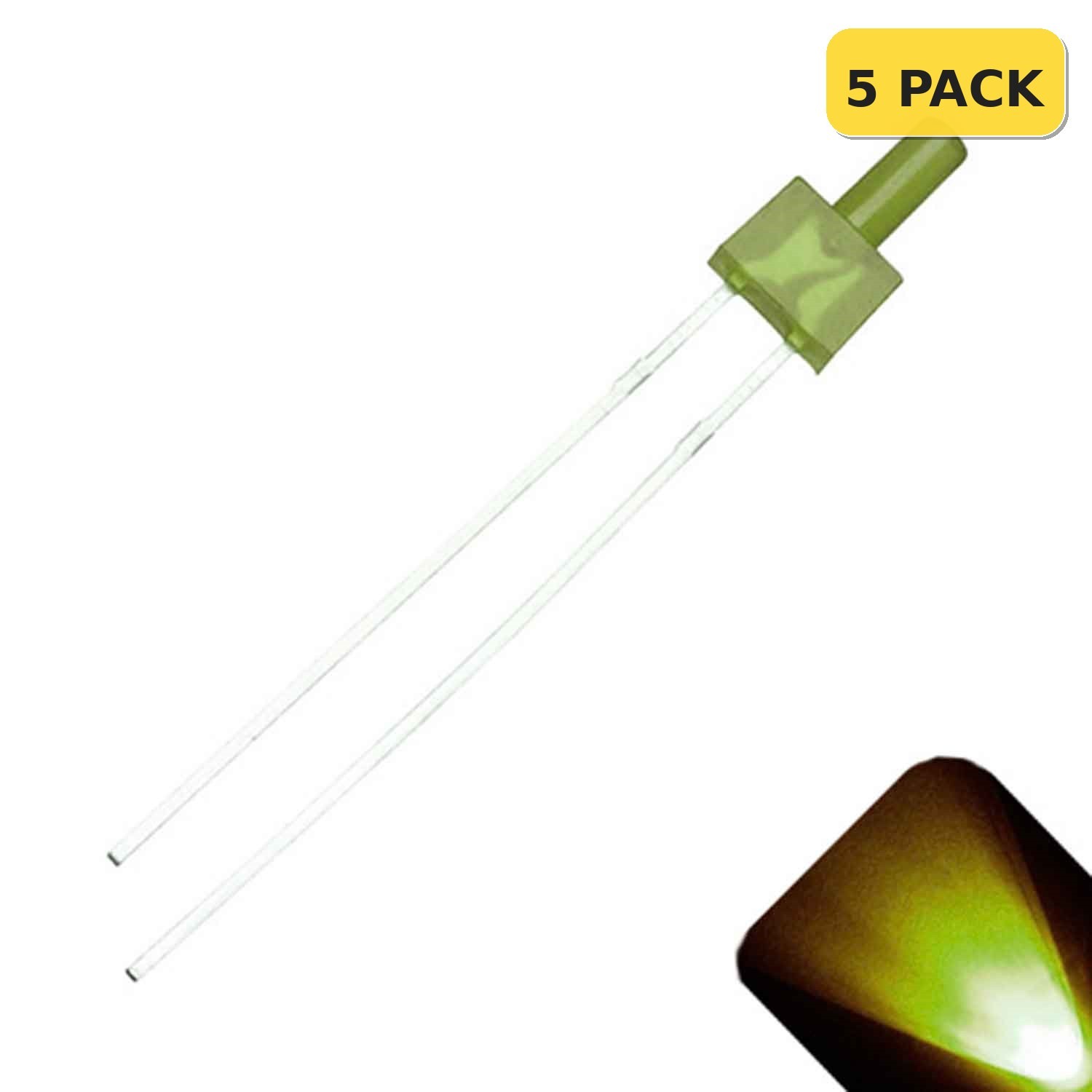 5 x 2mm Tower Yellow Diffused LED Super Ultra Bright Lighthouse LEDs Gold Buildi