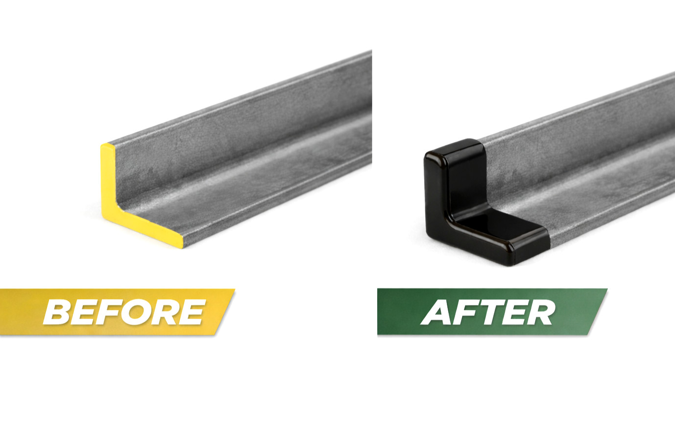 3/4″ x 3/4″ Angle Iron Vinyl End Caps Fits 1/8″ Thick Metal Various Pack Sizes