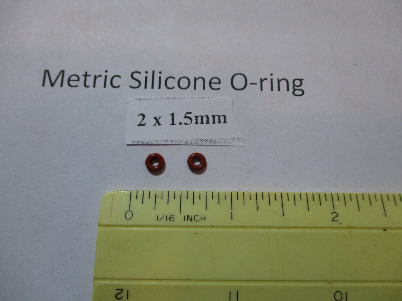 2mm ID x 5mm OD x 1.5mm thick SILICONE O-ring. Quan 2.