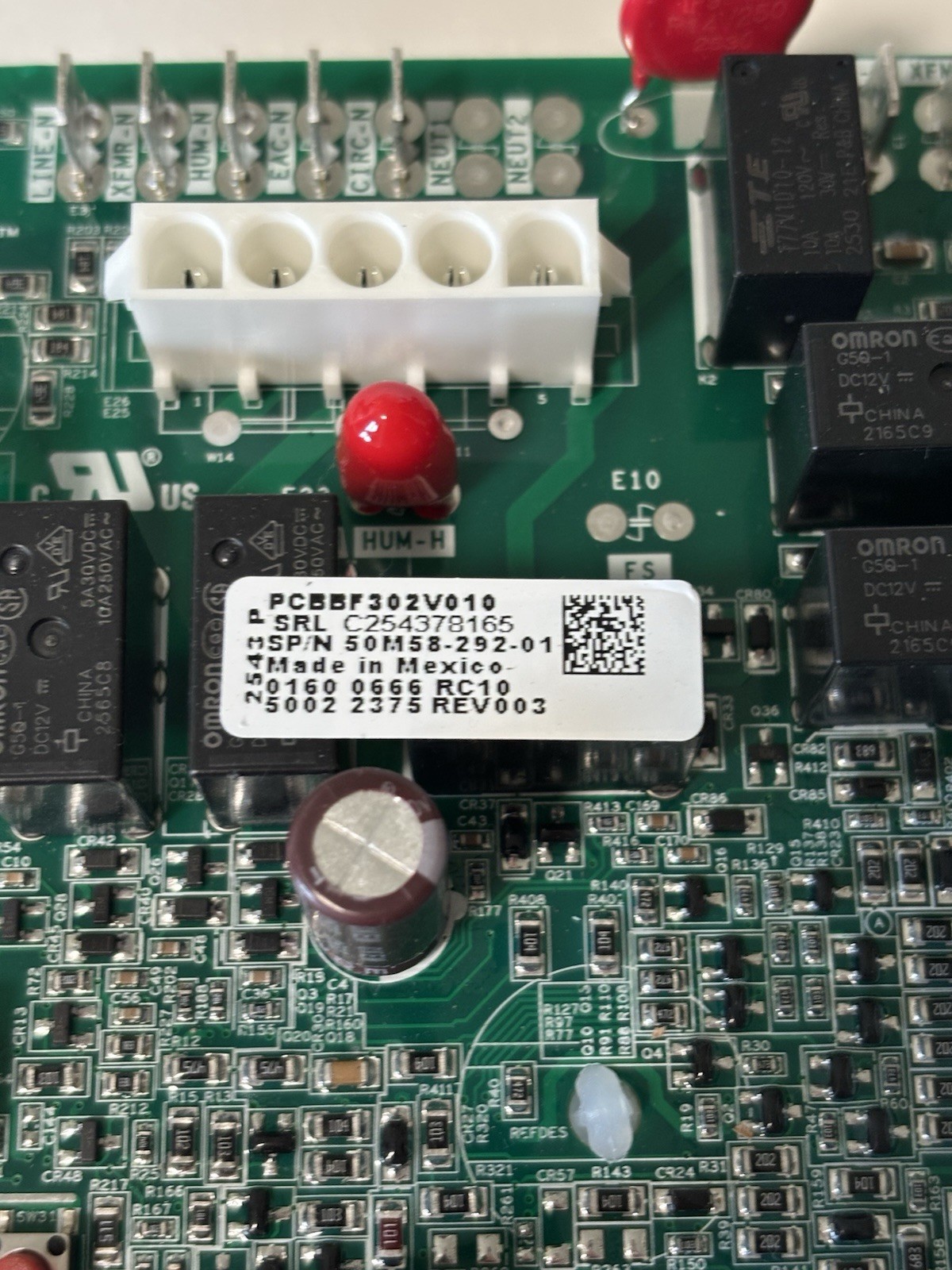 White Rodgers Furnace Control Board PCBBF302V010; 50M58-292-01