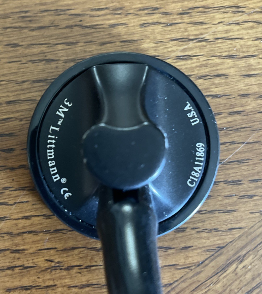 3M Master Cardiology Stethoscope, Stainless Steel with Black-Finish Chestpiece!
