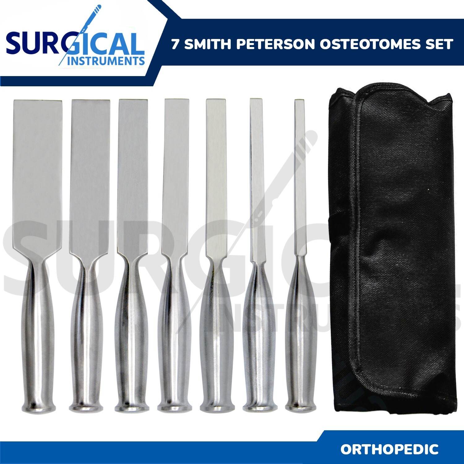 7 Pieces Set of Smith-Peterson Osteotomes Orthopedic Surgical German Grade